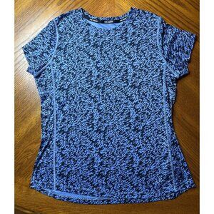 nike running shirt size large dri fit blue short sleeve blue camo athletic